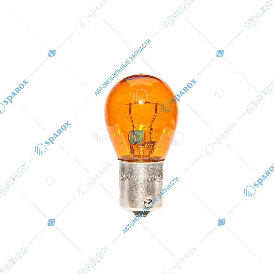 АЕ-А24-21-3 BA15s (ORANGE) Автолампа PY21W 24V 21W BA15S оранжевая большая одноконтактная (АЕ)