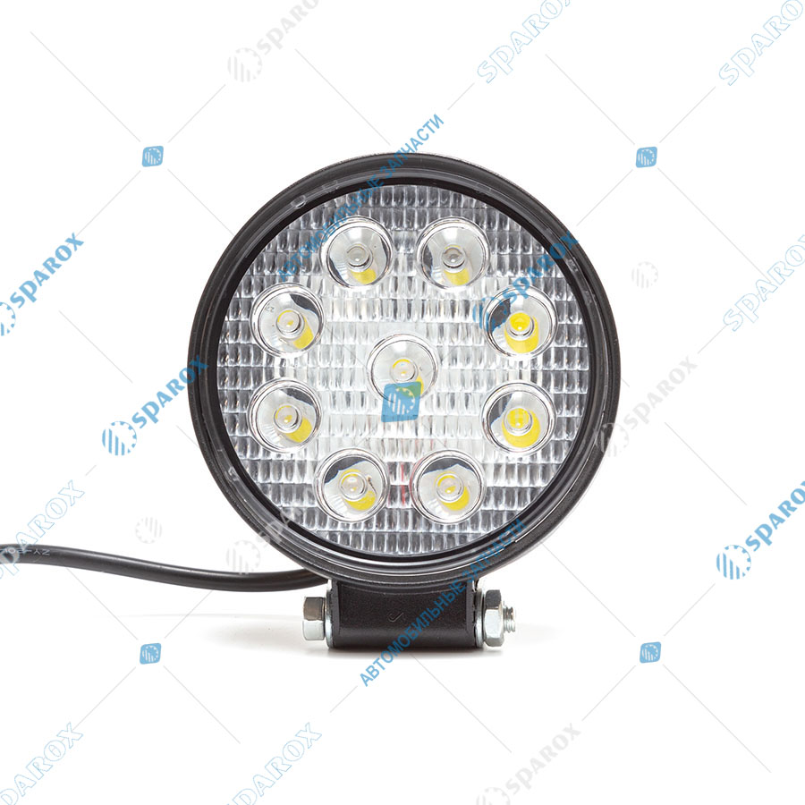 АЕ-AE27R-9LED-28PC Фара светодиодная круглая 115х28х142 рассеянный свет 10/30В 27Вт 9 диодов AE27R-9LED-28PC (АЕ)