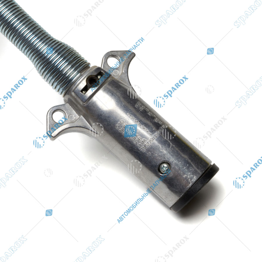 ДАЛИ-авто-DA-00602 Кабель электрический 6,5 м (евро удлин) черный с пружиной для грузовиков* (10 шт уп)